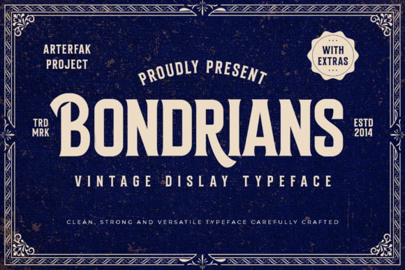 Bondrians: Vintage Display Font for Craft Creators