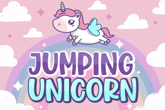 Jumping Unicorn Font for Web Design
